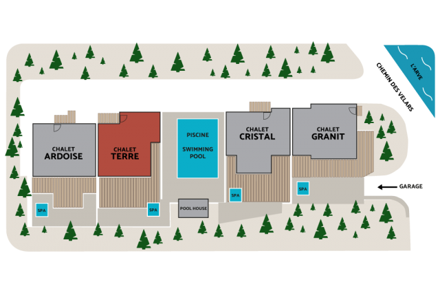 PLAN IMPLANTATION CHALET TERRE